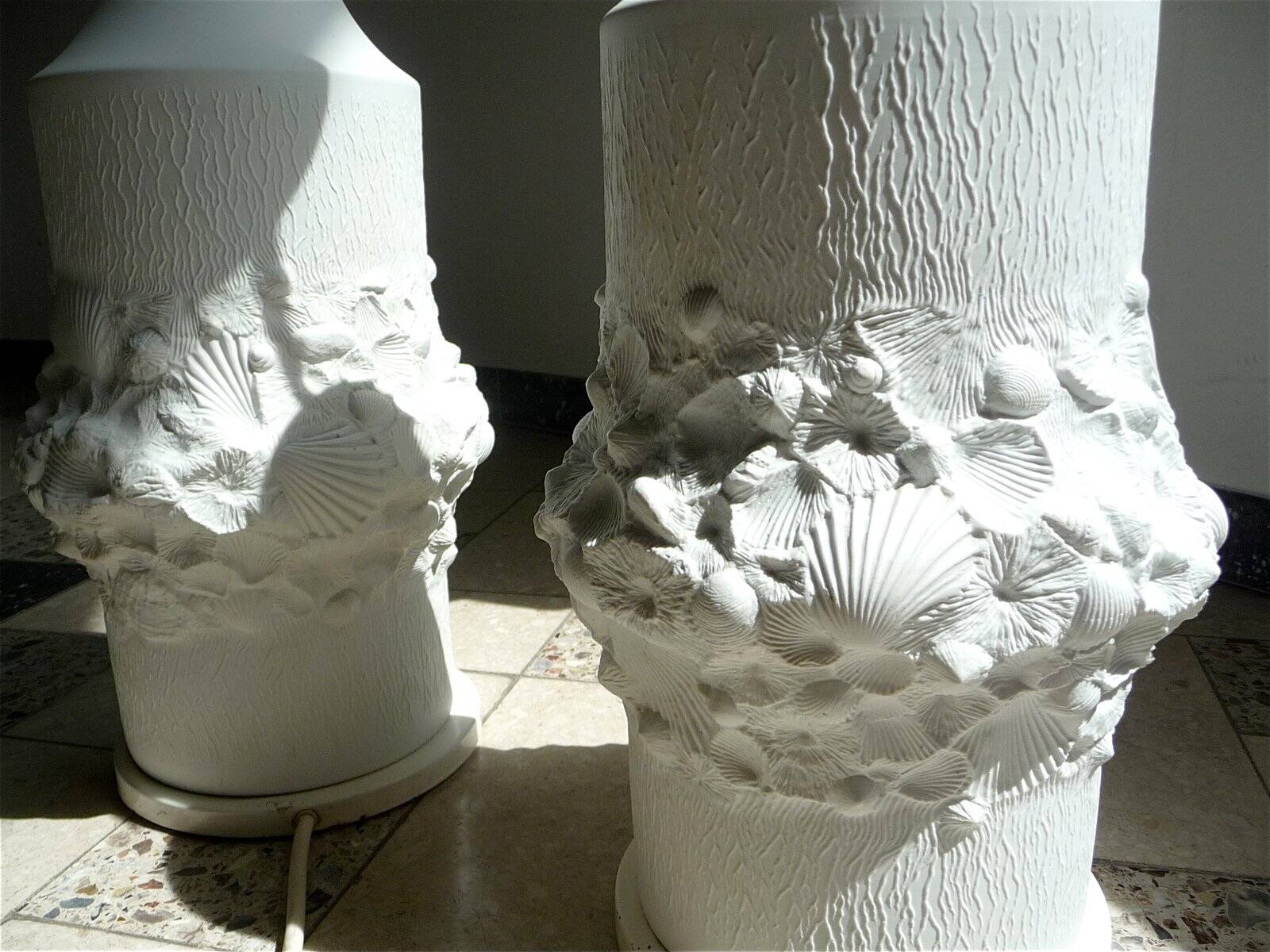Large bisque porcelain table lamps from Kaiser, Germany 1960s, Set of 2