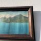 Vintage photographic print / Lake Annecy Alps / wooden frame