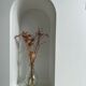 Vintage ovoid glass vase 70cl "Registered model" H:23cm