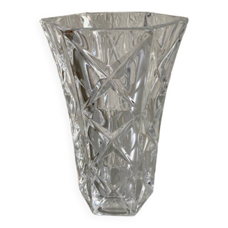 Vintage chiseled glass vase