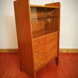 Bibliothèque commode vitrée vintage