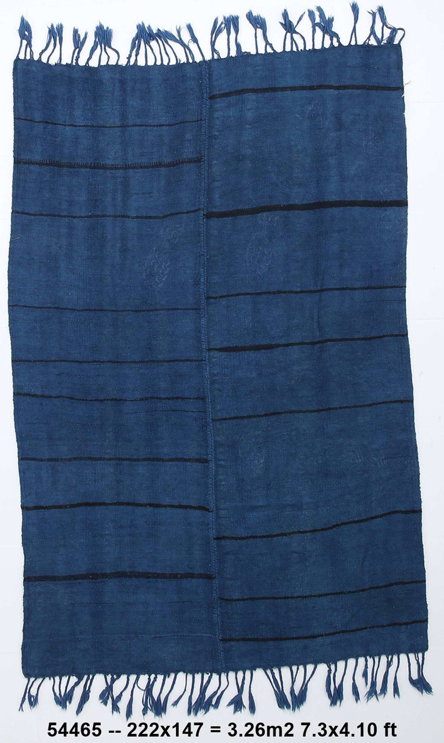 Mid Century Modern Blue Vintage Rug, 147x222Cm