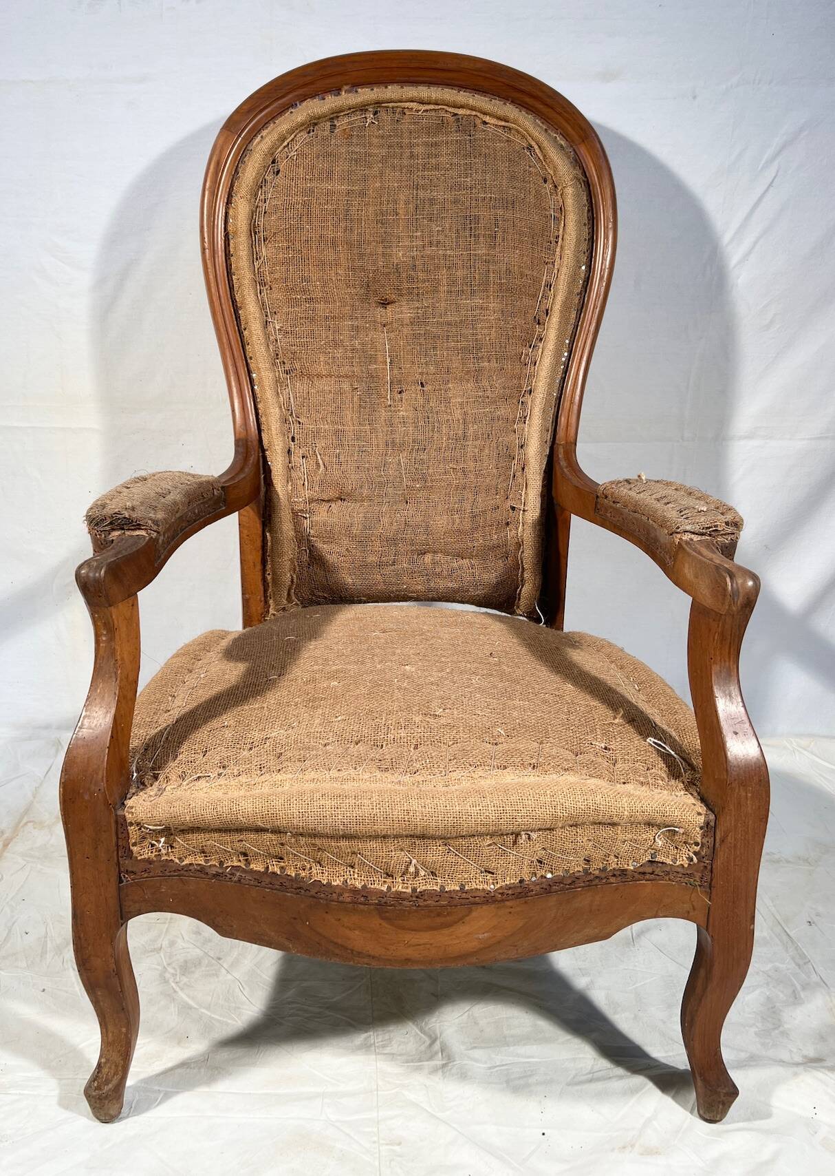 Louis Philippe 19th century Voltaire armchair ready to upholster