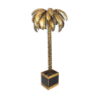FLOOR LAMP IN THE SHAPE OF A GOLDEN METAL PALM TREE OF 181 CM H
