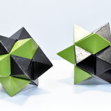 Pair of vintage puzzle stars of Galileo 1970