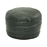 Vintage Round Pouf Patchwork Patchwork Faux Leather 49cm