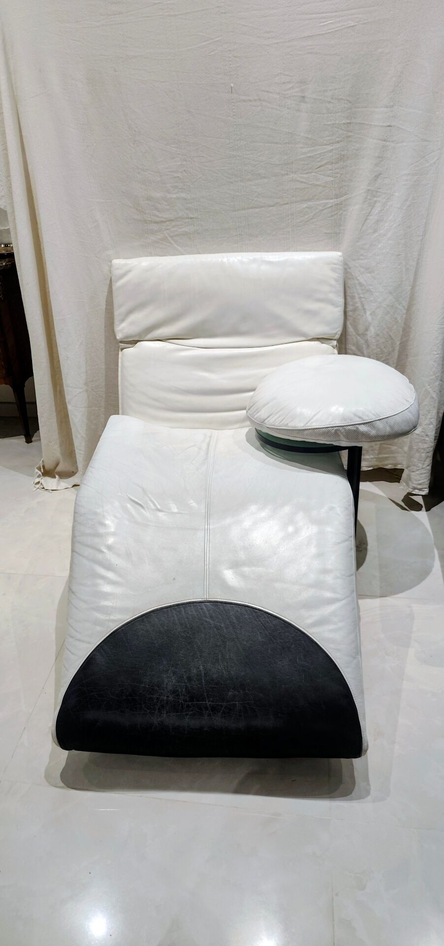 B & B Italia armchair model Arca from the 1980s in leather by Paolo Piva.