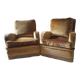 Pair of vintage gold velvet armchairs - excellent condition