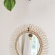Miroir soleil doré à l'or fin  , pliable, vintage français , Erdecor