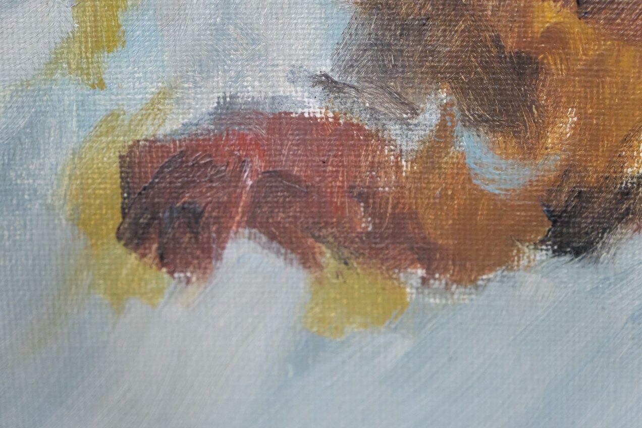 Scandinavian  Modern Painting, 1963, Oil on Canvas, Framed