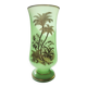 Opaline vase with palm tree decoration in gold (ouraline)