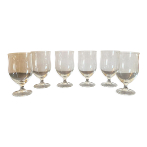 Lot de 6 verres en cristal vintage