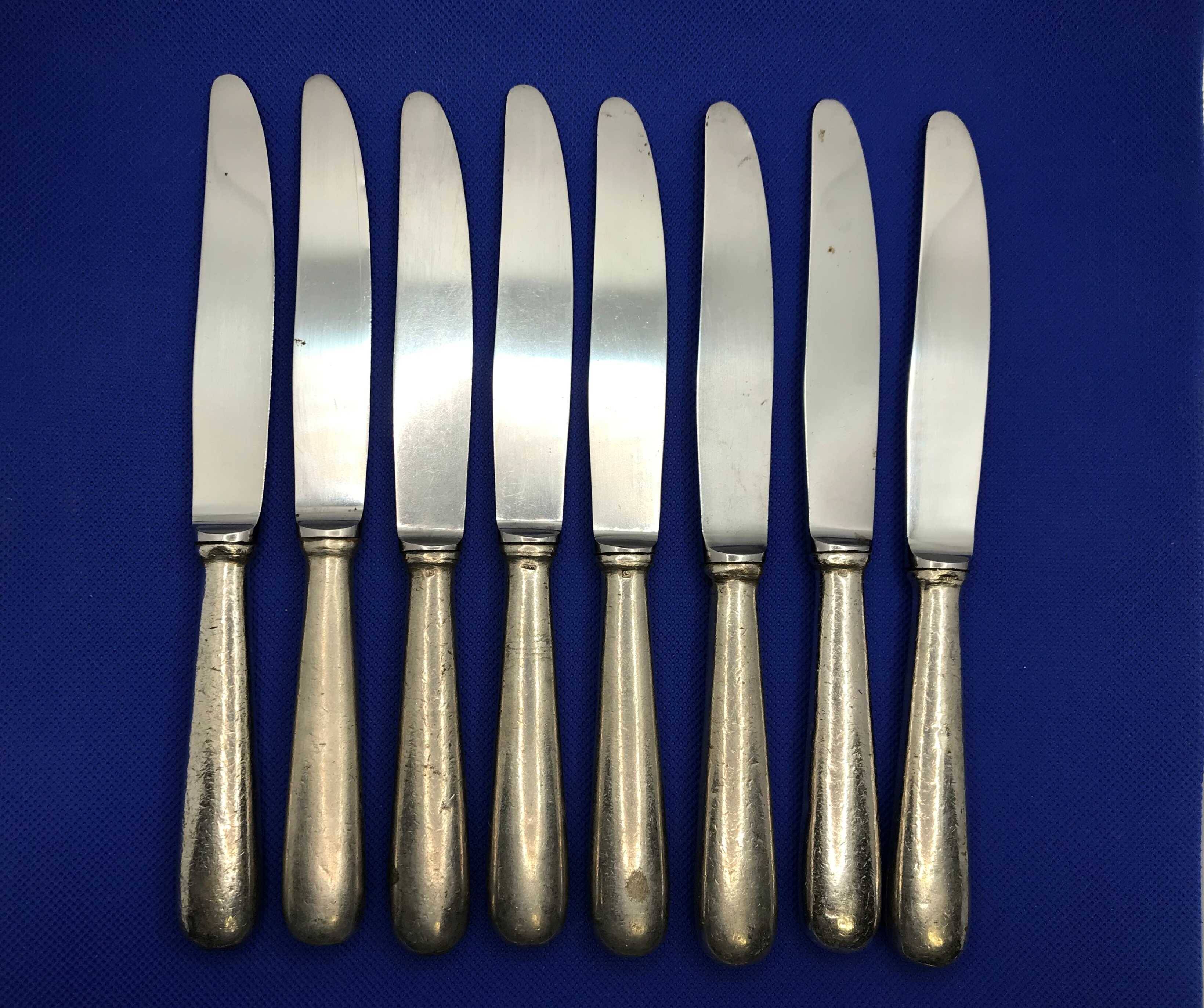 Set of 8 small silver-plated navy knives soh