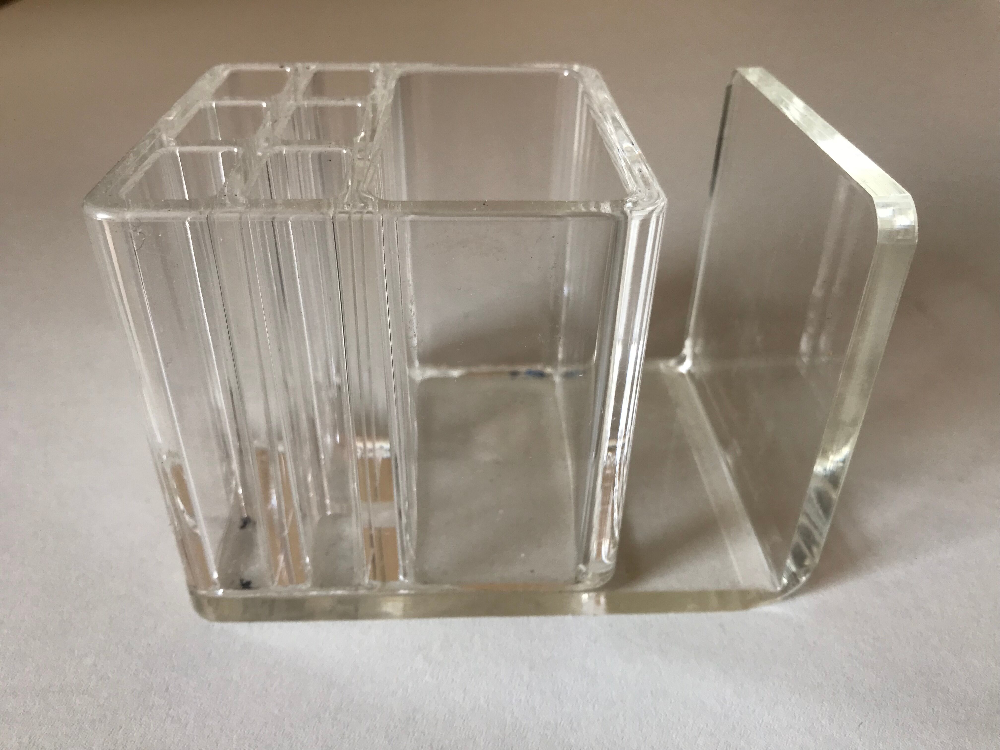 Vintage plexiglass pencil jar design 70 years