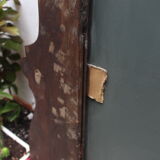 Art nouveau entrance cherry tree wood coat rack with mirror 1890s