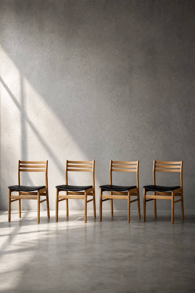 Set of 4  Mid-Century Scandinavian Oak Dining Chairs from Sax Møbelfabrik