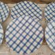 Lot de 6 assiettes à dessert en porcelaine Leoni by Sia Home Fashion décor torchon à carreaux bleus