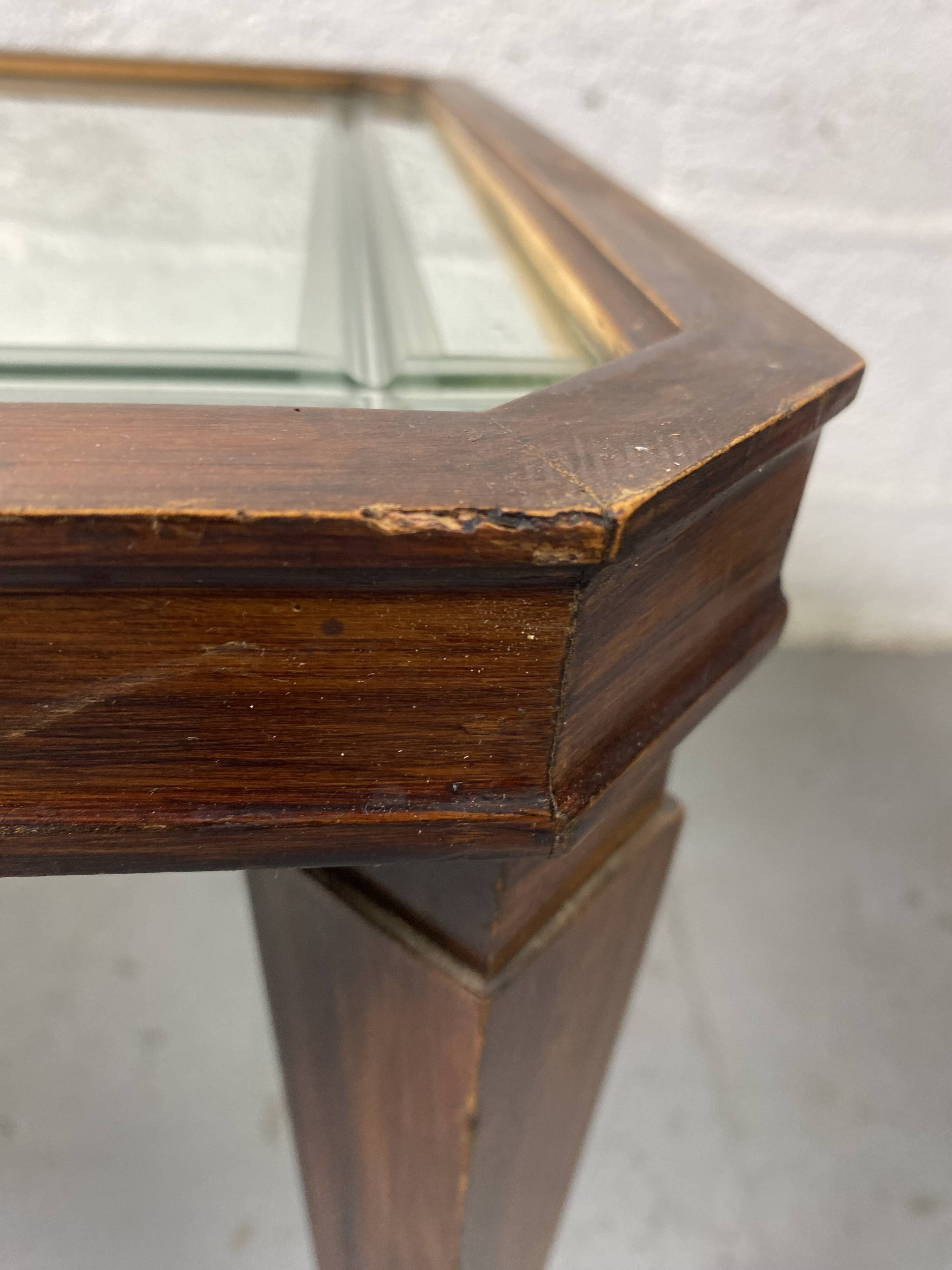 Table basse rectangle années 40 miroir