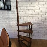 Wooden library staircase