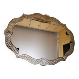 Miroir moderniste en verre taillé
