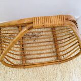 Vintage rattan log holder
