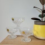 Set of 3 Longchamp ice cream cups from Cristal d'Arques
