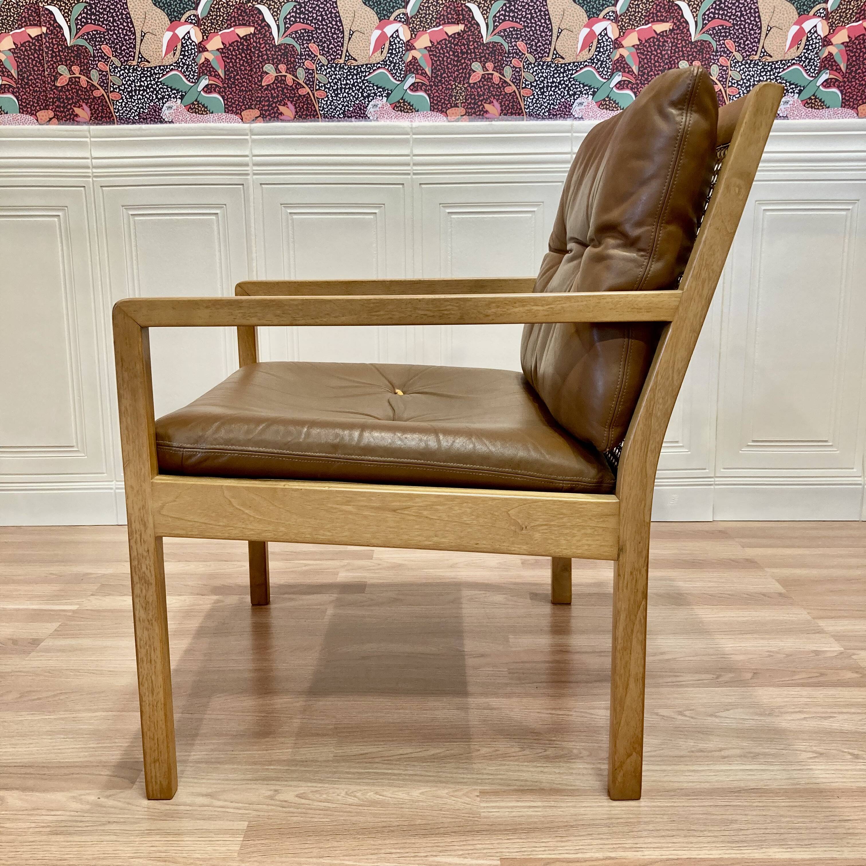 Scandinavian design leather armchair "Bernt Petersen" 1960.