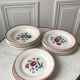Lot of 4 dessert plates Digoin Sarreguemines model Prairial