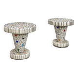 Pair of 1960s mosaic stools