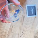 Daum France decorative bowl – Crystal paste – Blue flower – Brand