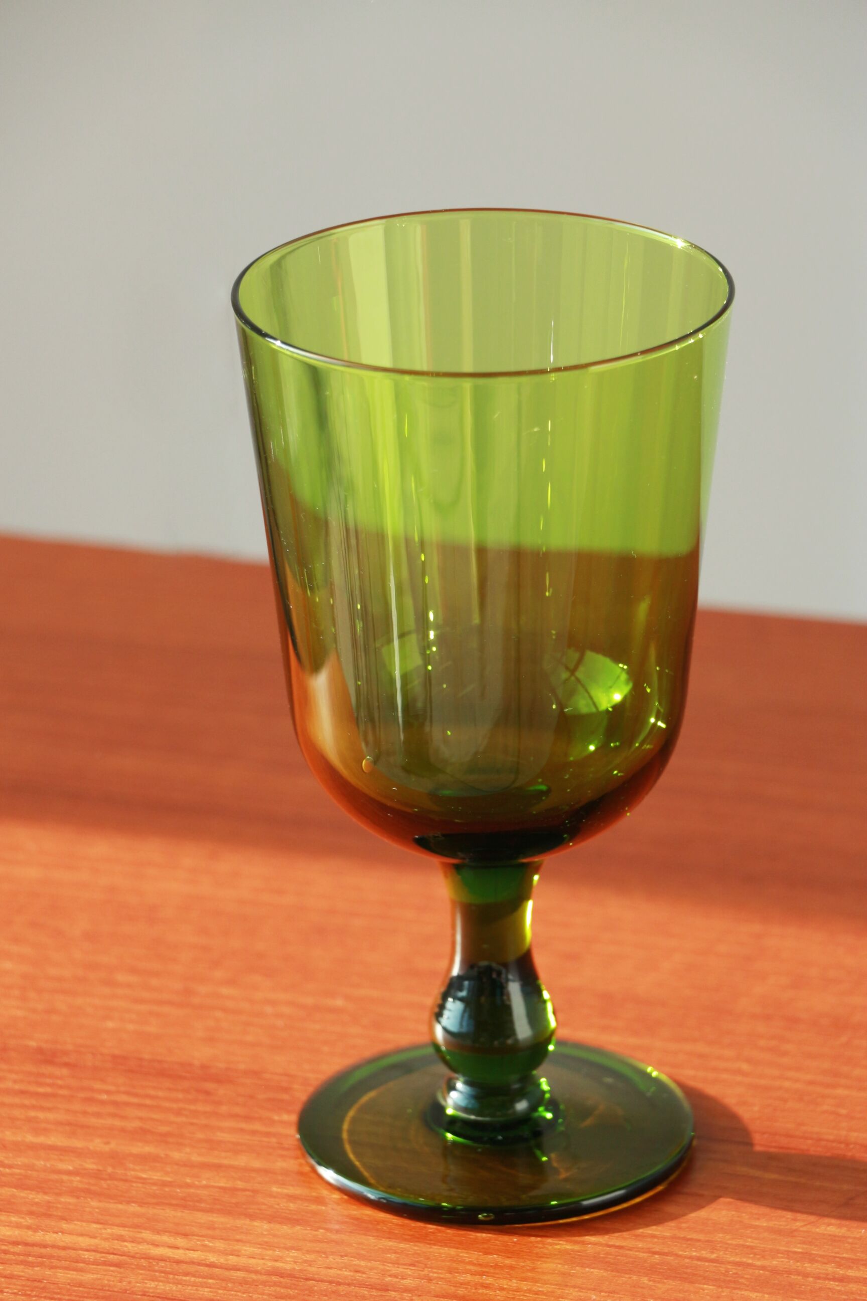 Green glass vase