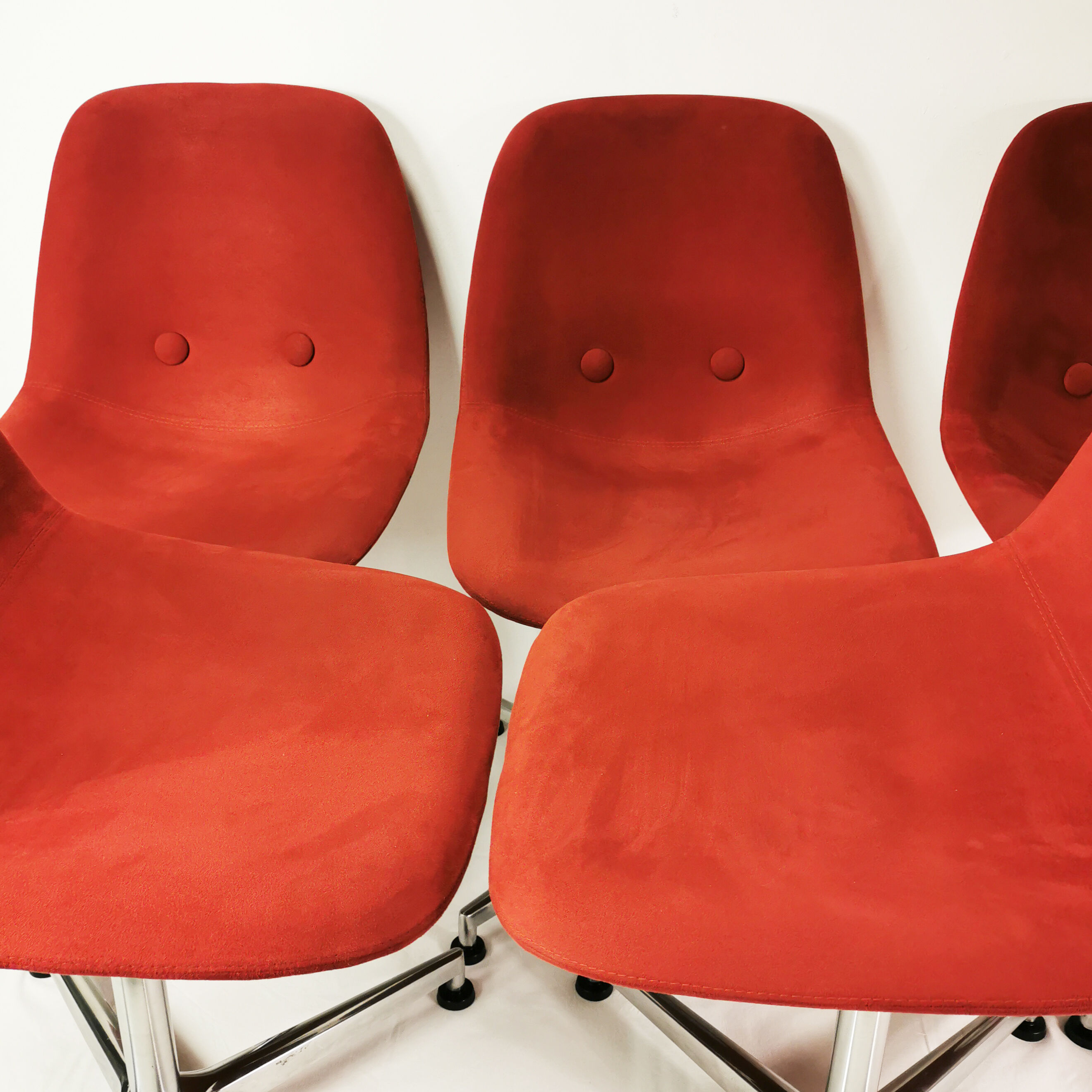 Set of 6 chairs "Eyes", designed by J.Foersom & P.Hiort-Lorenzen, for Erik Jorgensen, Denmark