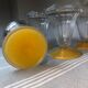 Set of 5 frosted yellow vintage ice cups