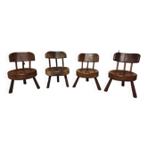 Set of 4 Brutalist Brazil Mid-Century Chairs