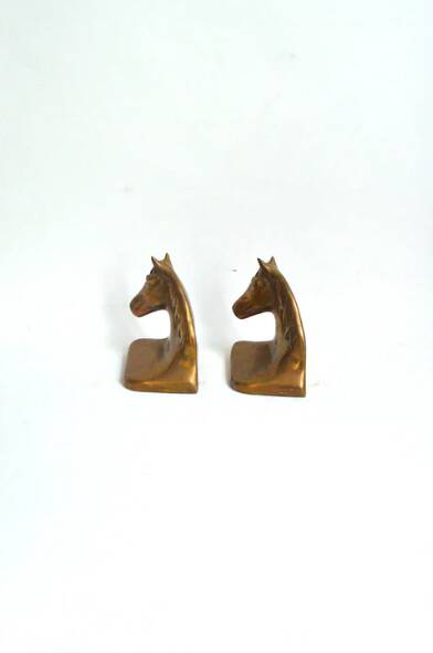Brass horse bookends