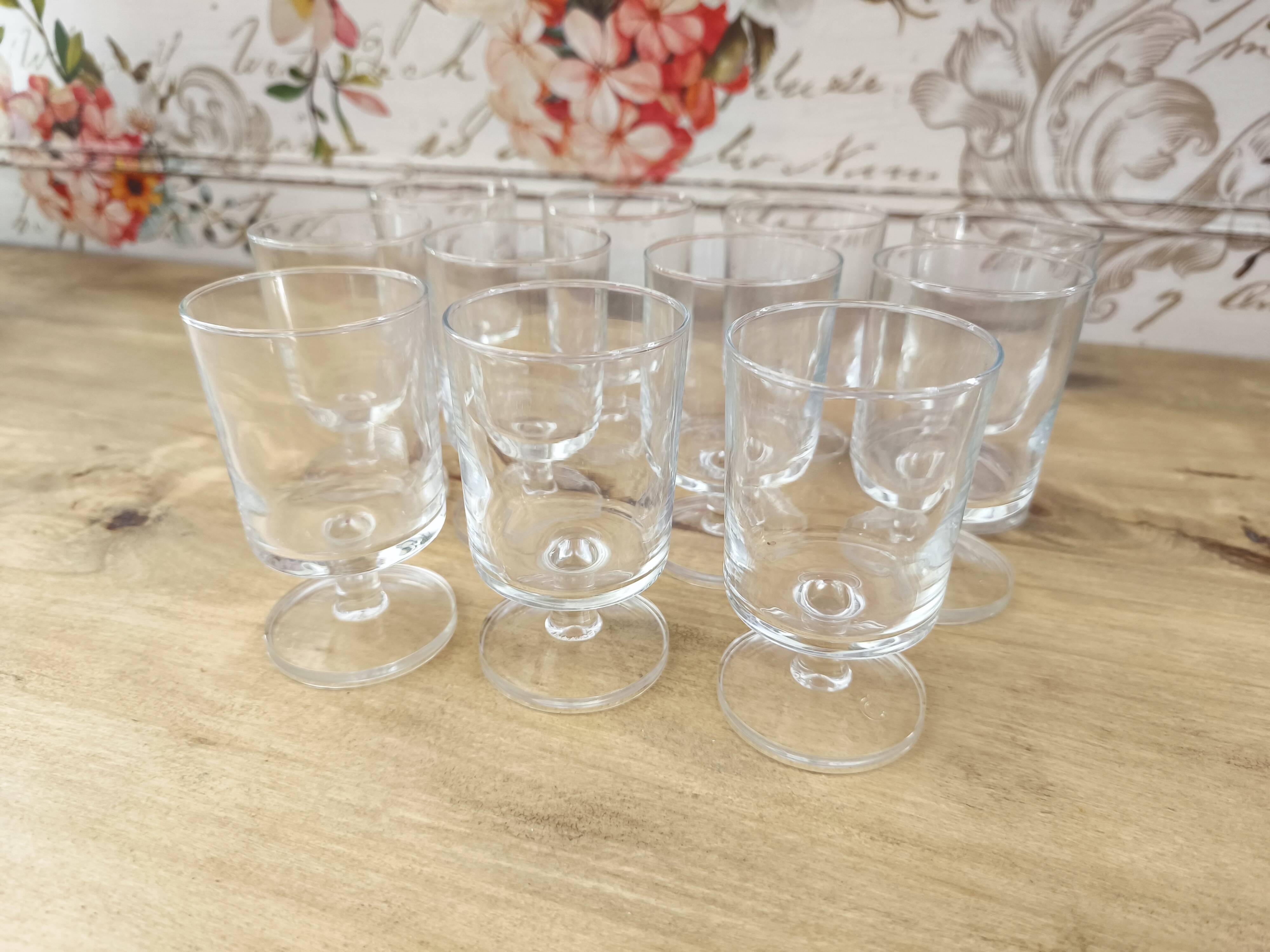 Set of 11 vintage Luminarc wine glasses, Sweden model, transparent, 10cl