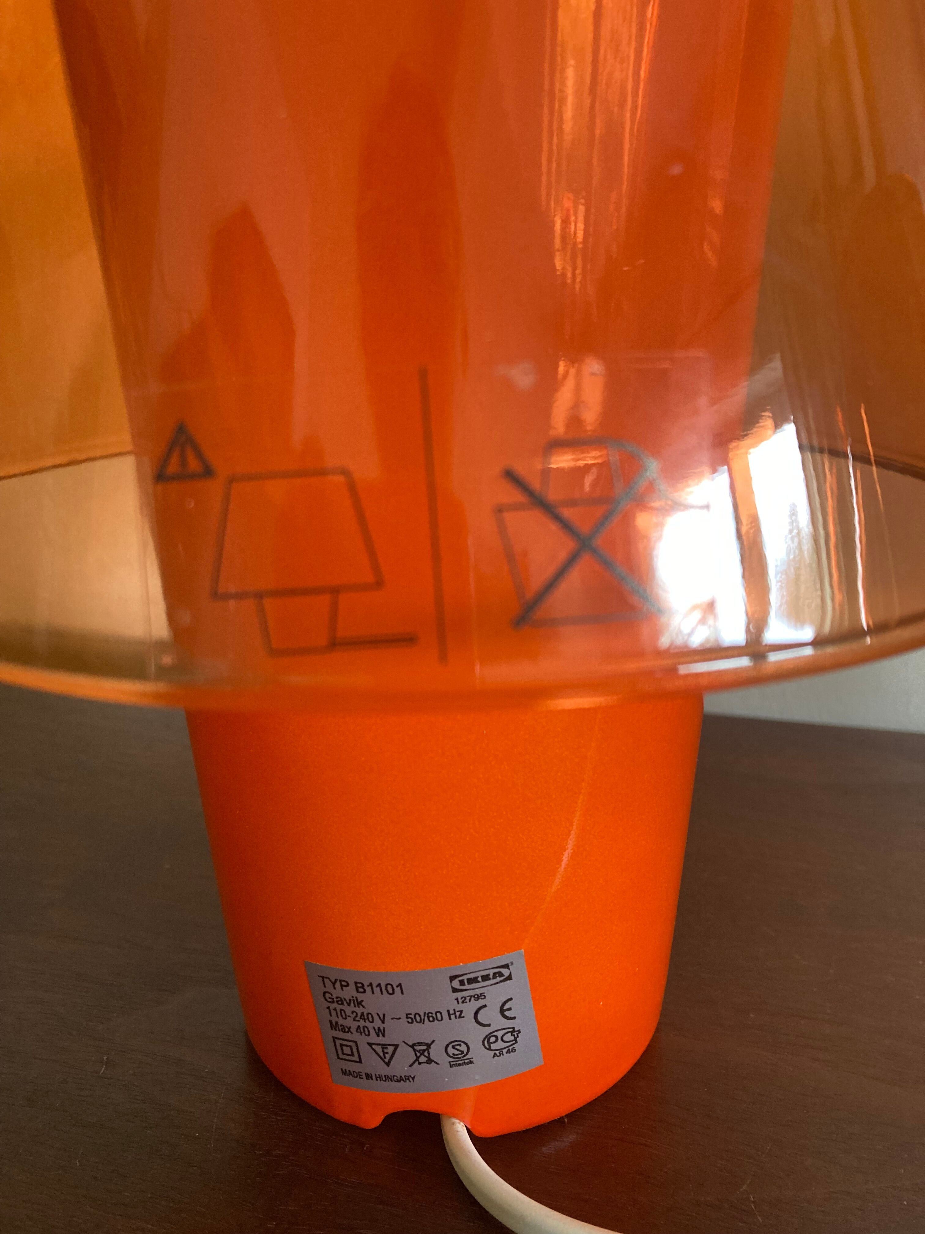 Paire de lampes de table orange Ikea Gavik design 90's