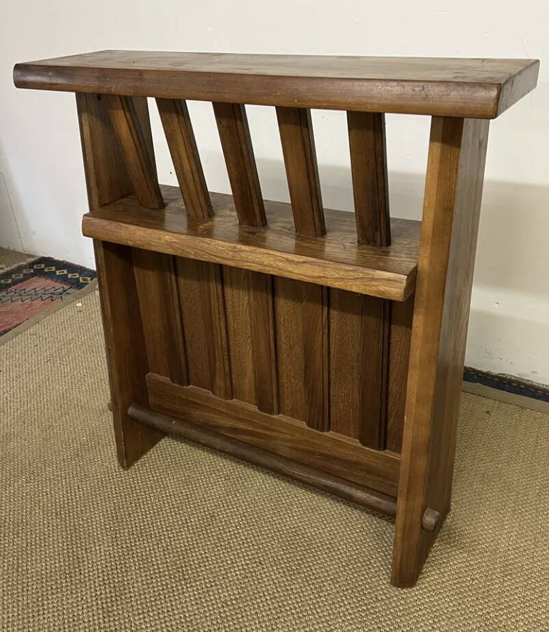 Vintage brutalist solid wood bar