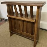 Vintage brutalist solid wood bar