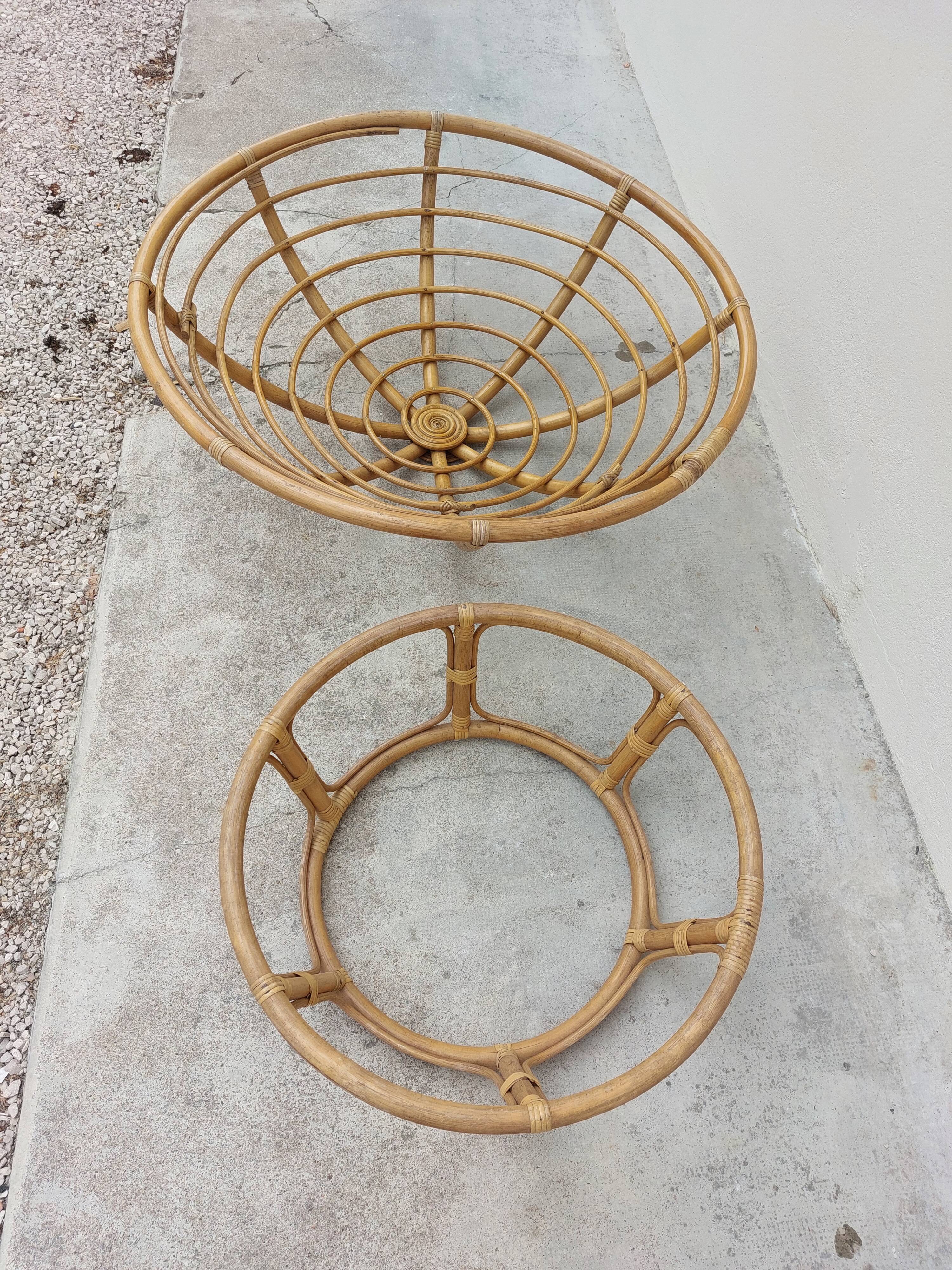 Loveuse vintage rattan armchair 1950