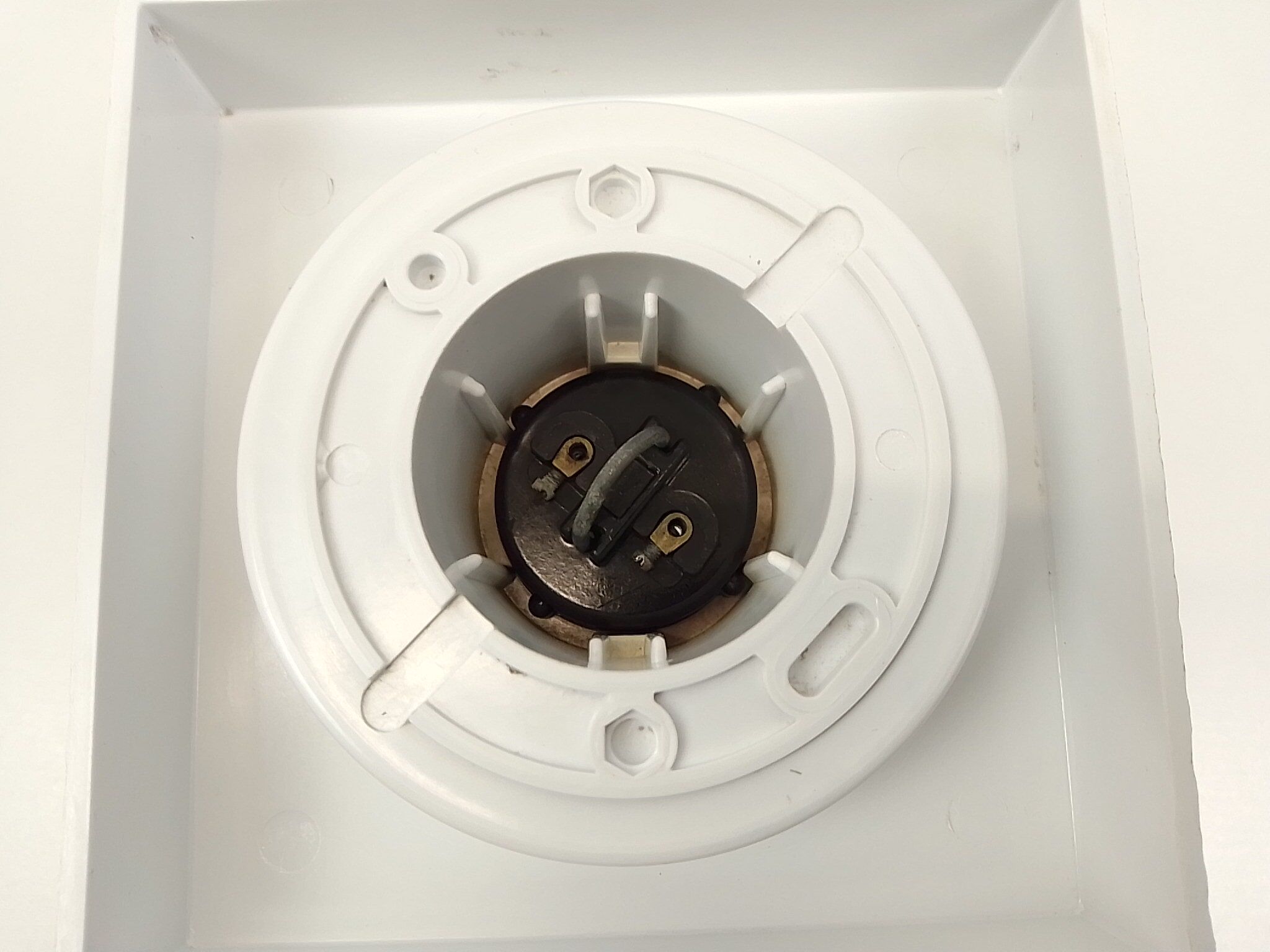 Glass wall or ceiling lamp and plastic base