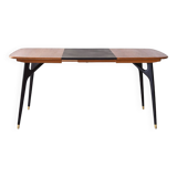 Table extensible vintage en bois foncé et noire
