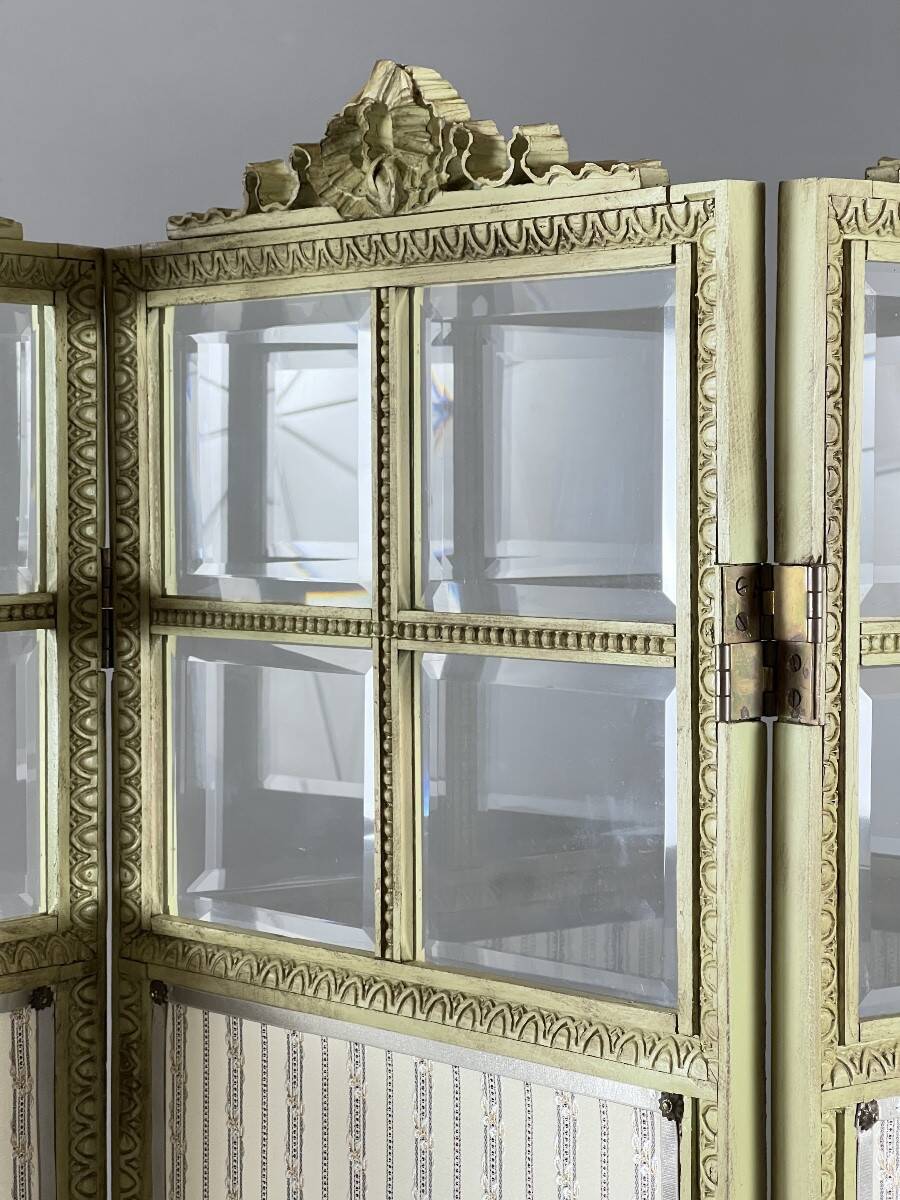 Five-panel screen in Louis XVI style, 19th century.