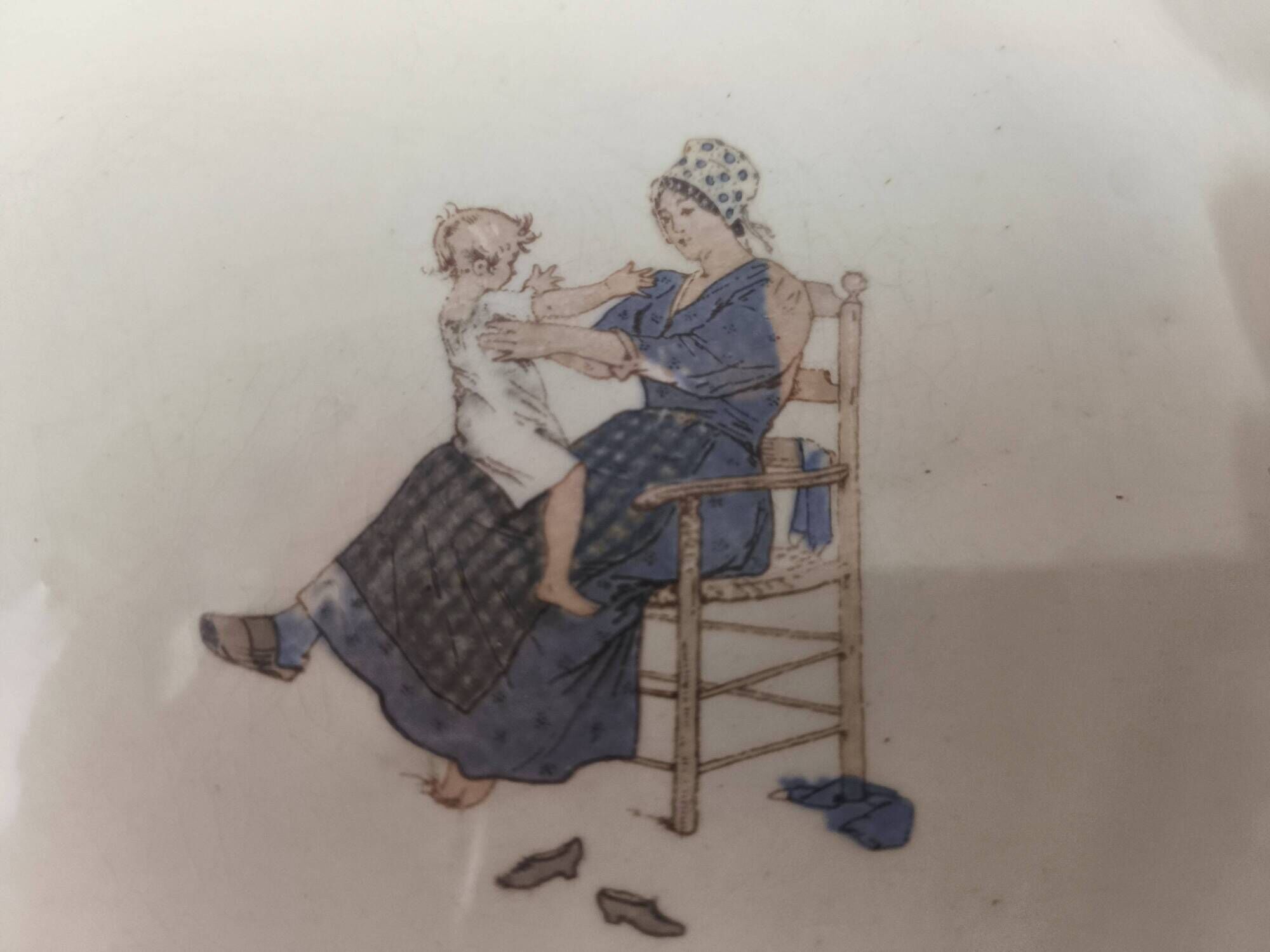Old porridge plate Sarreguemines model Child Richard