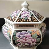 Bonbonnière/pot thé/Gingembre. Stylé Asiatique, Motifs floraux/pivoines. Décor Exclusiv, Made in Italy