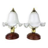 Vintage Italian table lamps in Murano glass, 1980s, set of 2.