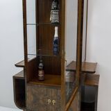 Art Dèco Italian Walnut Vitrines or Bar Display Cabinet, 1925