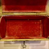 Jewelry chest with its bronze key, Renaissance style, 19th century fleur-de-lis decoration