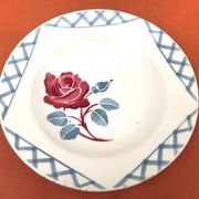 Années 1920 Assiette creuse Badonviller France Demi-Porcelaine