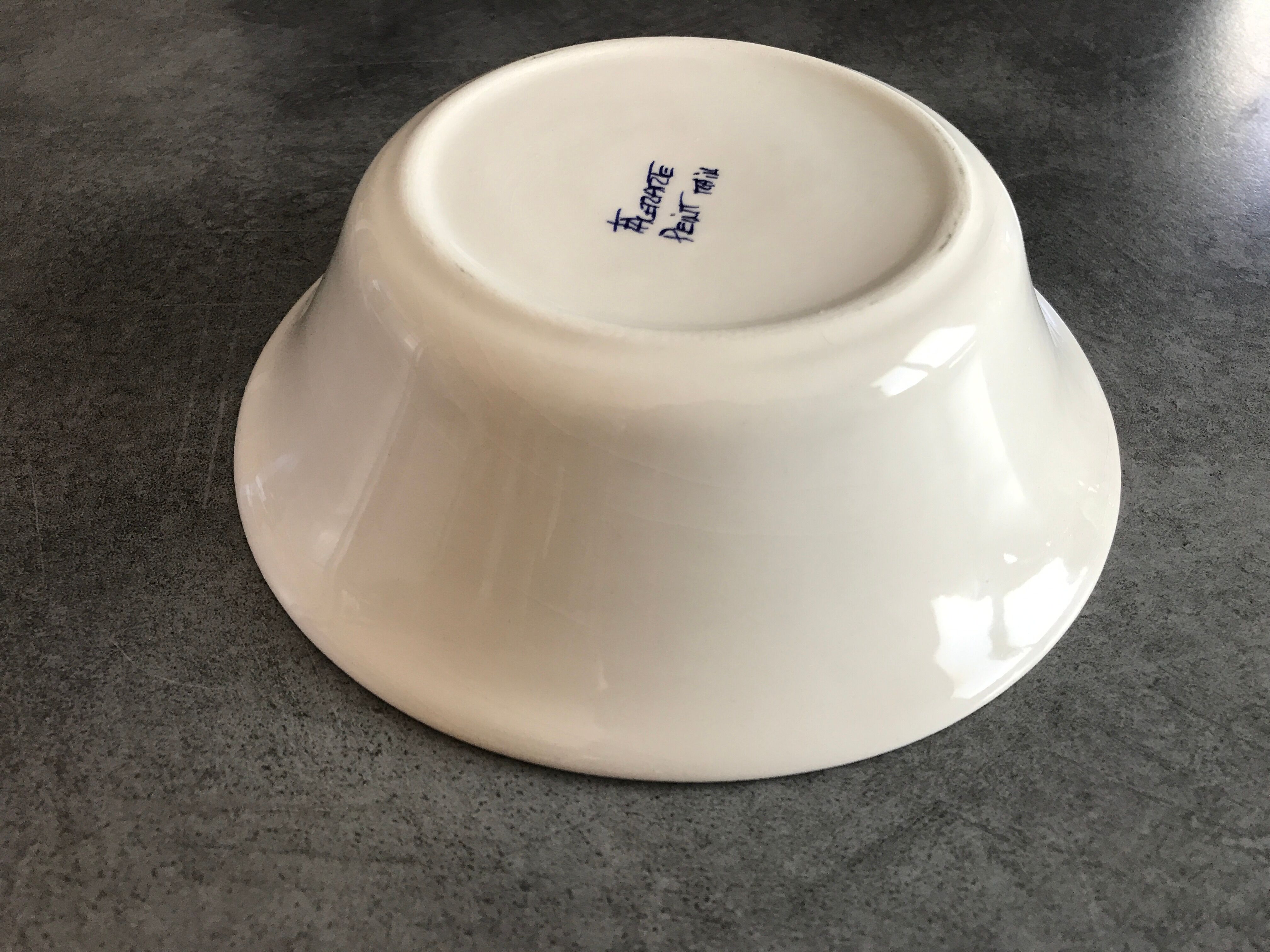 Cup vintage in ceramic enamelled signed fleur peinture decoration